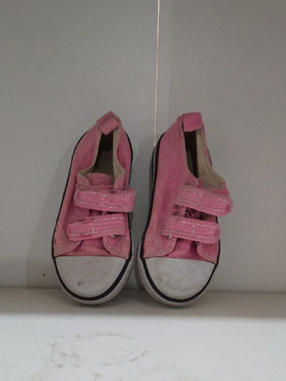 Converse Pink Canvas Velcro Kids Sneakers